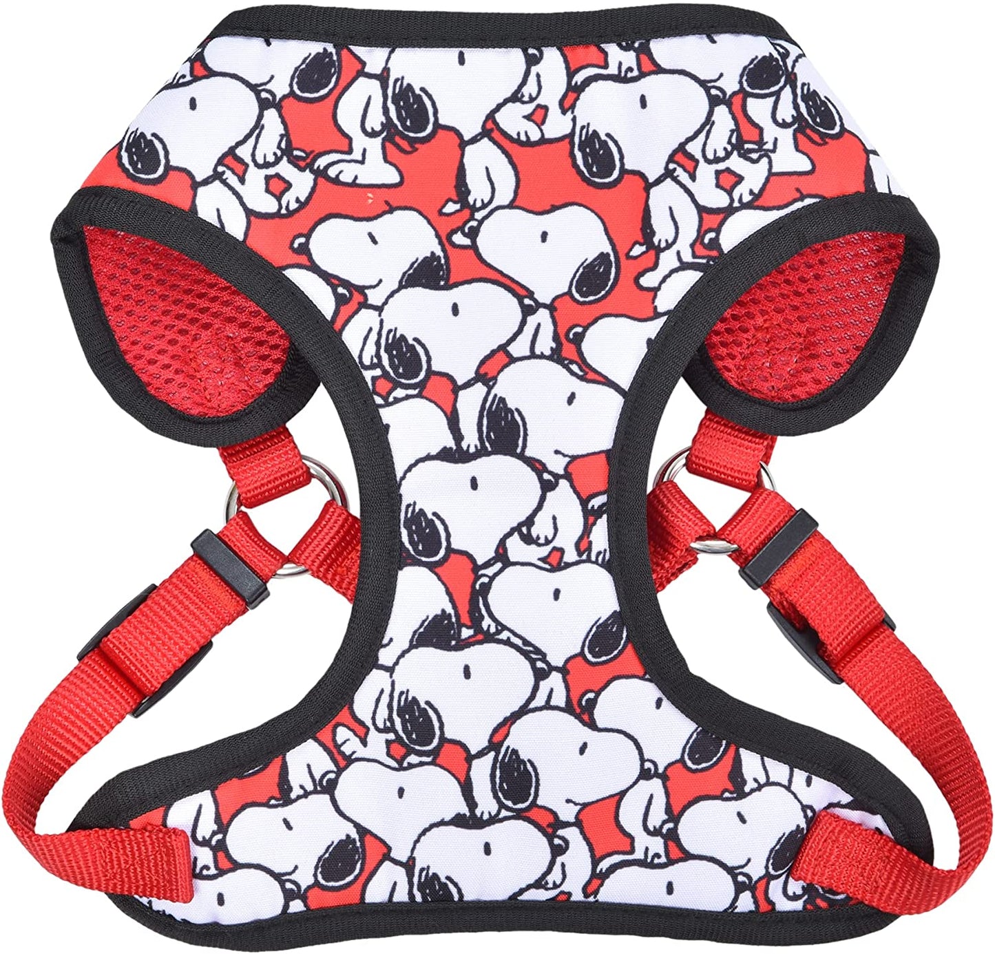 Charlie Brown Snoopy Red Dog Harness, Medium - White Dog Harnesses with Red Features, No Pull Harness, Apparel & Accessories for All Dogs