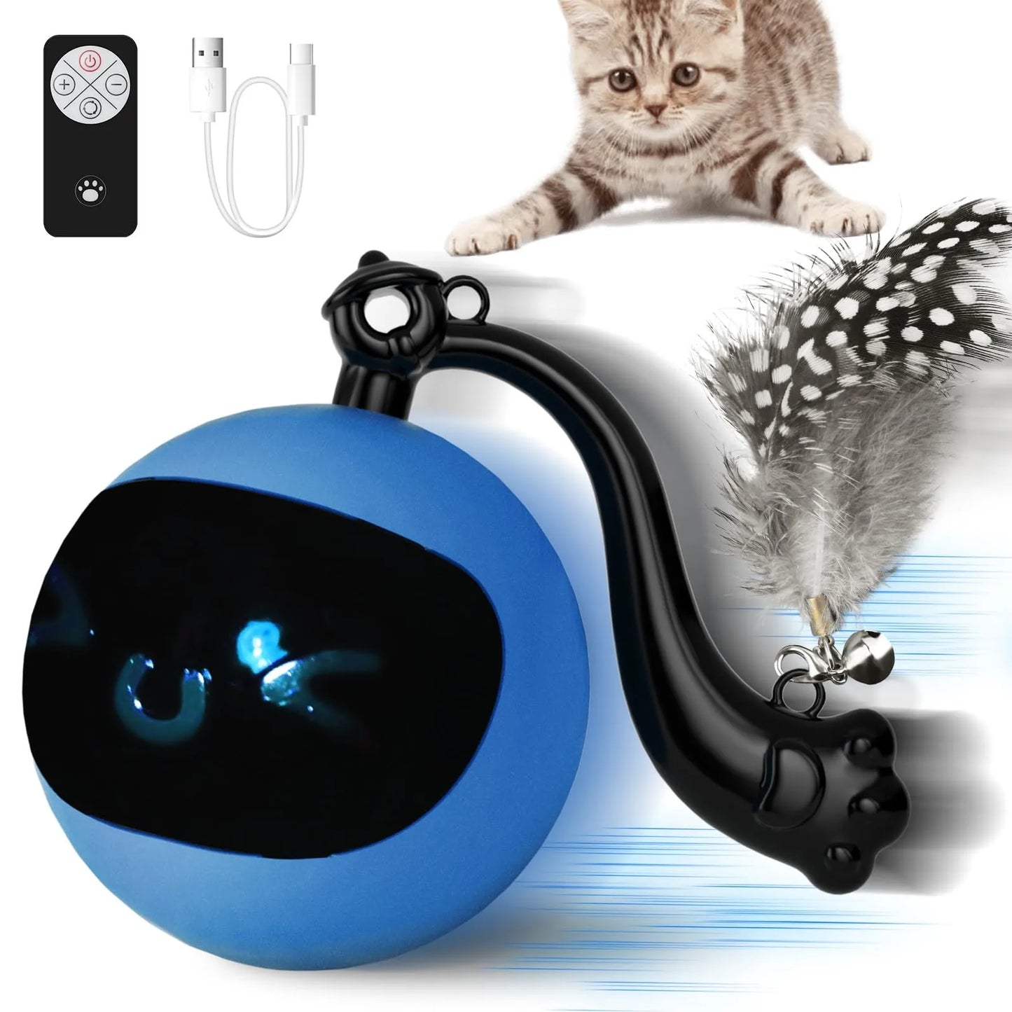 Electric Cat Toys Automatic Rolling Ball Interactive Cat Toys for Cats Training Self-Movingtoys Pet Accessories
