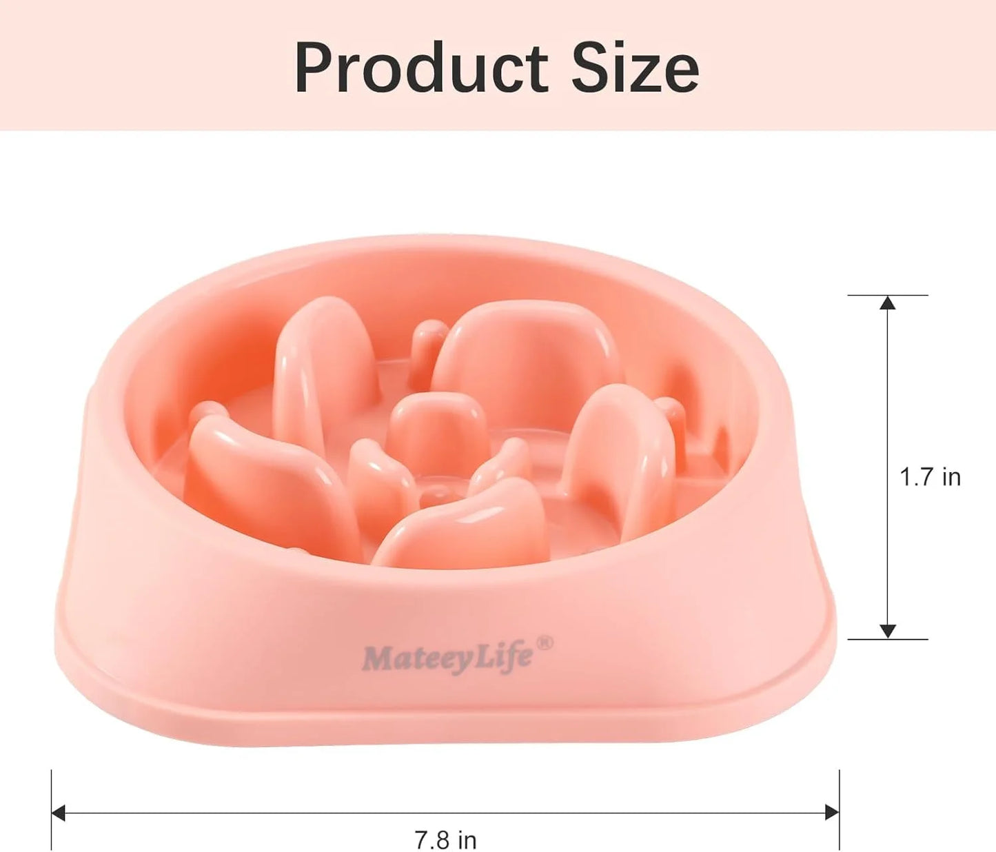 Slow Feeder Dog Bowls 2PCS, Anti-Choking Puzzle Dog Food Bowls, Anti-Slip Interactive Dog Feeding Bowls That Slow down Eating, Bloat Stop Maze Dog Dishes for All Breeds Pets Pink&Purple