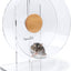Silent Hamster Exercise Wheel: - Dual-Bearing Quiet Spinning Acrylic Hamster Running Wheel for Dwarf Hamster Gerbils Mice Degus or Other Small Animals (S)