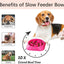 Slow Feeder Dog Bowls 2PCS, Anti-Choking Puzzle Dog Food Bowls, Anti-Slip Interactive Dog Feeding Bowls That Slow down Eating, Bloat Stop Maze Dog Dishes for All Breeds Pets Pink&Purple