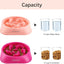 Slow Feeder Dog Bowls 2PCS, Anti-Choking Puzzle Dog Food Bowls, Anti-Slip Interactive Dog Feeding Bowls That Slow down Eating, Bloat Stop Maze Dog Dishes for All Breeds Pets Pink&Purple
