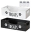 Wooden Pet Snack Storage Box with 3 Plastic Treat Jar Dog Food Storage Holder Multifunction Snack Organizer for Cat Food Storage